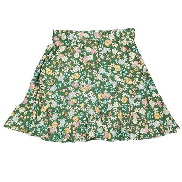 LOFT Floral Tiered Flippy Green Skirt Size Small New With Tag - Picture 2 of 6
